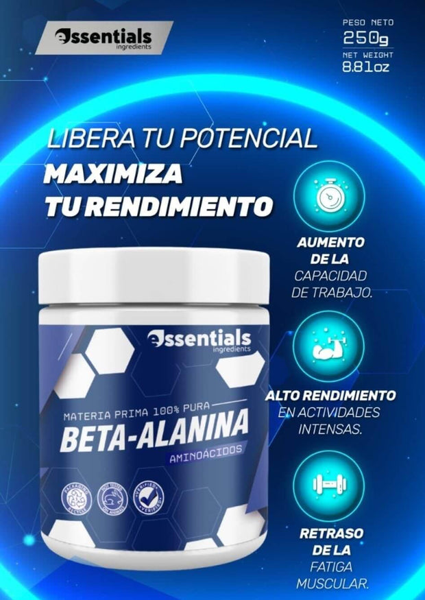 BETA-ALANINA | 250 GR ESSENTIALS - Bioinfinitysas