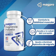 CITRATO DE MAGNESIO Y POTASIO 100 CAPSULAS MAGPRO - Bioinfinitysas